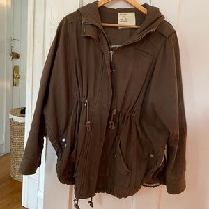 Free People Brown Cape Utility Coat